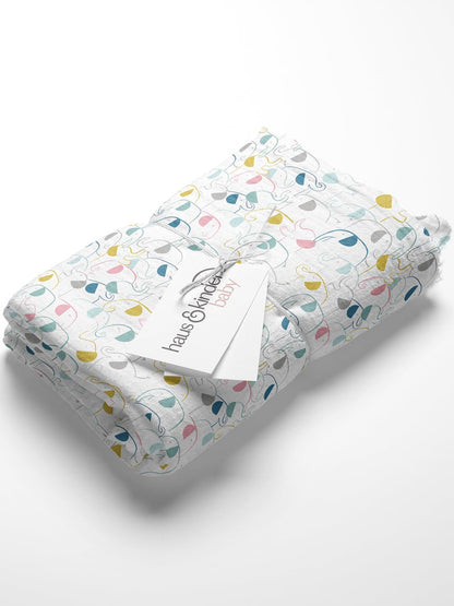 Haus & Kinder Muslin Swaddles For Newborn Pack Of 3 | 100% Cotton Baby Swaddle Blankets | Soft, Breathable, Lightweight, Organic | 100X100 Cm Citrus Groove Collection (Multicolor)