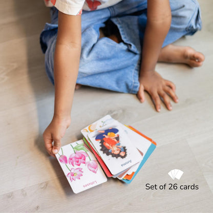 My First Flashcards | Thick Flash Cards for Toddlers with India-Inspired Illustrations | Montessori Language Learning Activities | Learning Aids | Gifts for Kids Ages 1-4 Years (Alphabets)