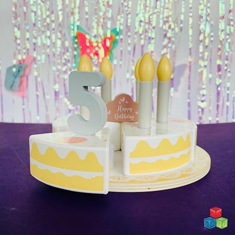 Open Ended Wooden Birthday Cake Set - Aaram Parents