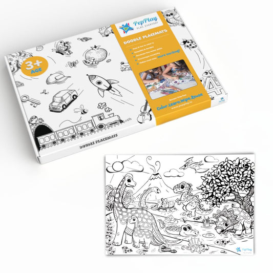 PepPlay Doodle Placemats- Prehistoric Series Dinosaur World - Aaram Parents