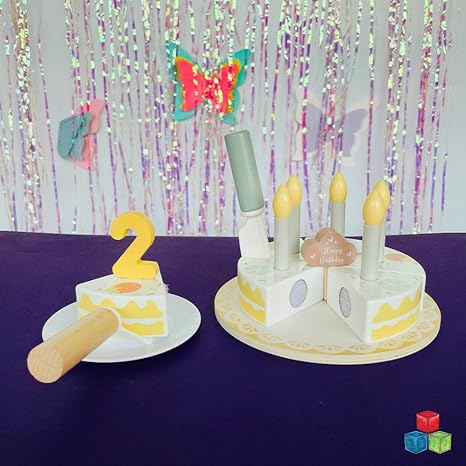 Open Ended Wooden Birthday Cake Set - Aaram Parents