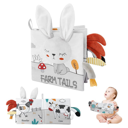 SNOWIE SOFT® Rabbit Baby Books 0-6 Months Baby Toys 6-12 Months, Nontoxic Fabric Soft Baby Cloth Books, Early Educational Activity Baby Sensory Toy, Waterproof Soft Books for Toddler Shower Gift