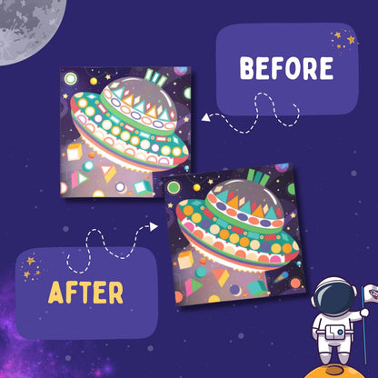 PepPlay Cardboard Shape Sticker- Space Theme - Aaram Parents