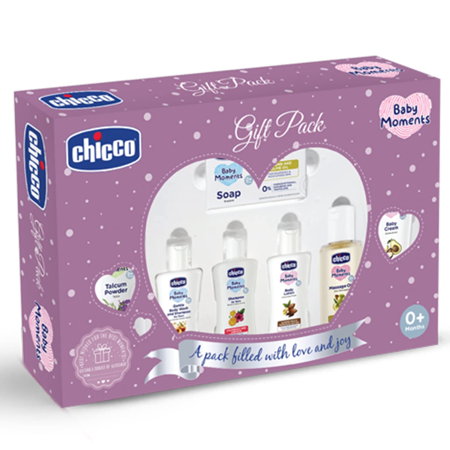 Chicco Baby Moments Caring Set Blue, Gift Set for Babies, 0m+