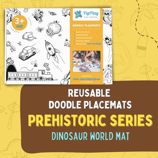 PepPlay Doodle Placemats- Prehistoric Series Dinosaur World - Aaram Parents
