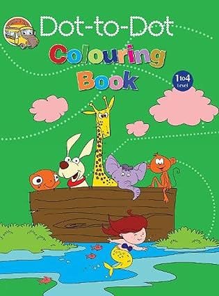Colouring book: Dot-to-Dot Colouring Book for kids(Green) - Aaram Parents