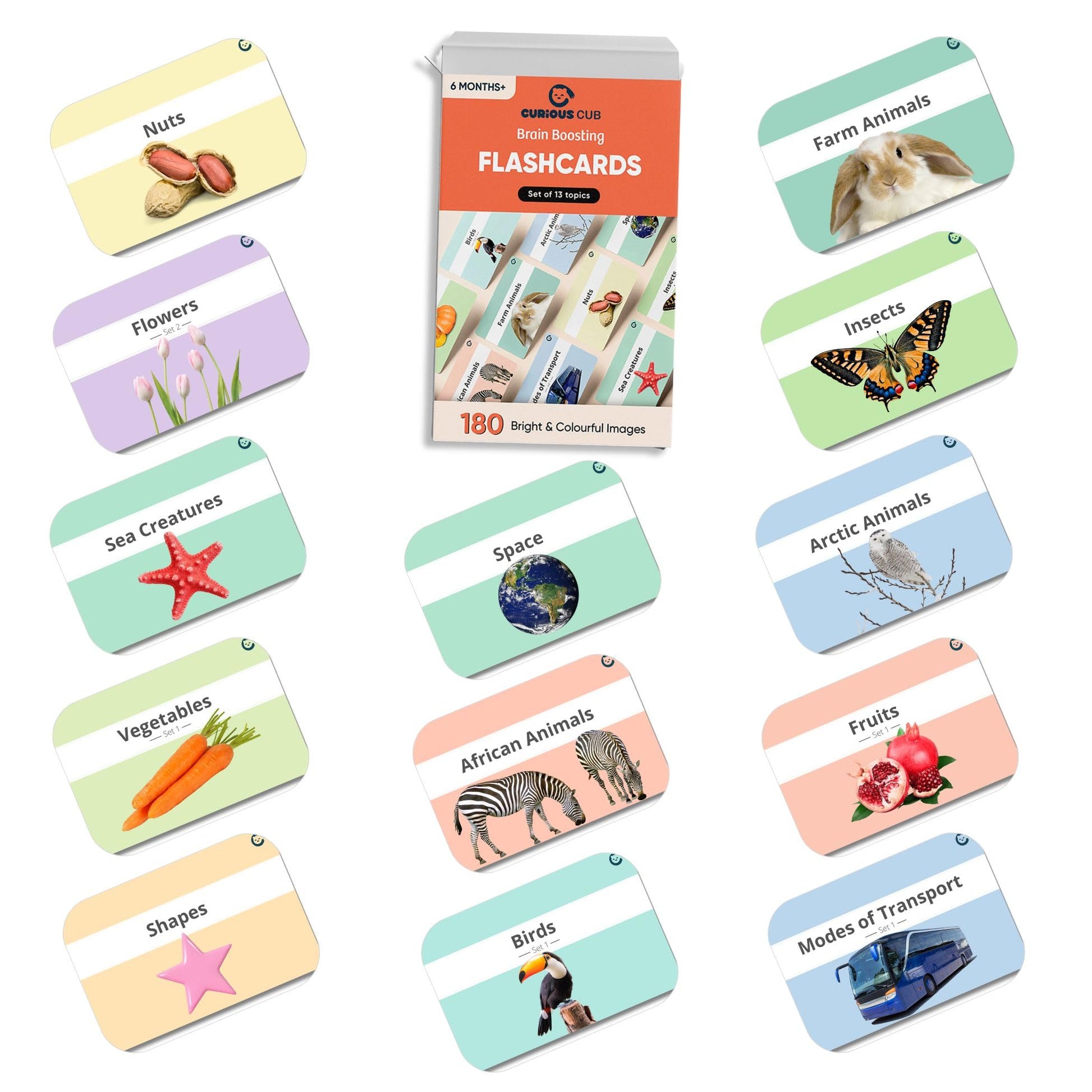 Curious Cub Montessori Flash Cards for Babies & Infants | Visual Stimulation & Sensory Development for 0-12 Months | Fun & Easy Learning for Toddlers | High Contrast Black and White Flashcards