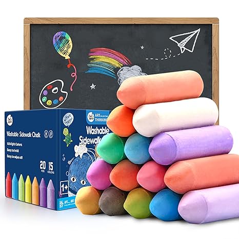 Jar Melo Jumbo Sidewalk Chalk Set ÃƒÆ’Ã‚Â¢ÃƒÂ¢Ã¢â‚¬Å¡Ã‚Â¬ÃƒÂ¢Ã¢â€šÂ¬Ã…â€œ 20 Count, 15 Colors - Aaram Parents
