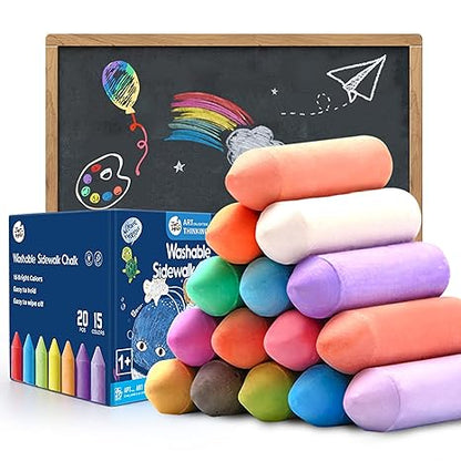 Jar Melo Jumbo Sidewalk Chalk Set ÃƒÆ’Ã‚Â¢ÃƒÂ¢Ã¢â‚¬Å¡Ã‚Â¬ÃƒÂ¢Ã¢â€šÂ¬Ã…â€œ 20 Count, 15 Colors - Aaram Parents