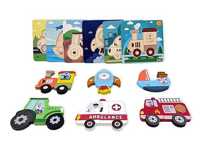 Open Ended Toddler's First 6 in 1 Puzzle - Vehicles - Aaram Parents