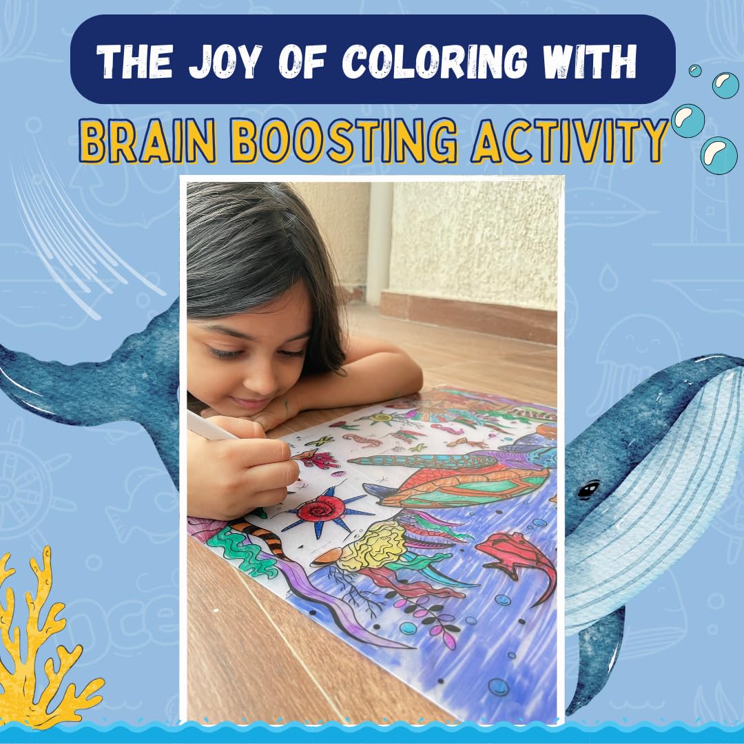 PepPlay Doodle Placemats- 5 Variants to Choose From (Ocean & Wild, Find & Colour, Prehistoric, Educational, and Vehicles) - Aaram Parents