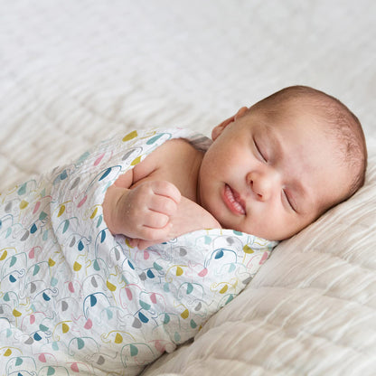 Haus and Kinder 100% Cotton Muslin Swaddles Wrap For Newborn Baby - Soft Swaddle Cloth For New Born, Muslin Baby Swaddle Wrap For New Born, New Born Swaddle, 100X100 Cm, Pack Of 5, Nautical Collection