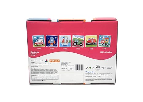Open Ended Toddler's First 6 in 1 Puzzle - Vehicles - Aaram Parents
