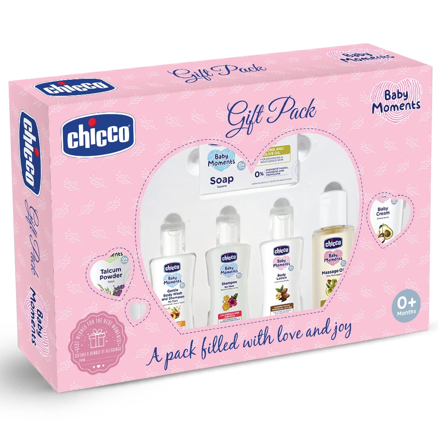 Chicco Baby Moments Caring Set Blue, Gift Set for Babies, 0m+