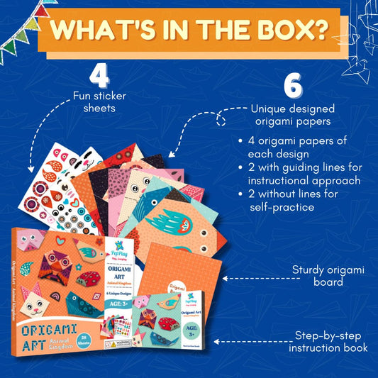 PepPlay 3D Origami Art Paper- Animal Kingdom - Aaram Parents