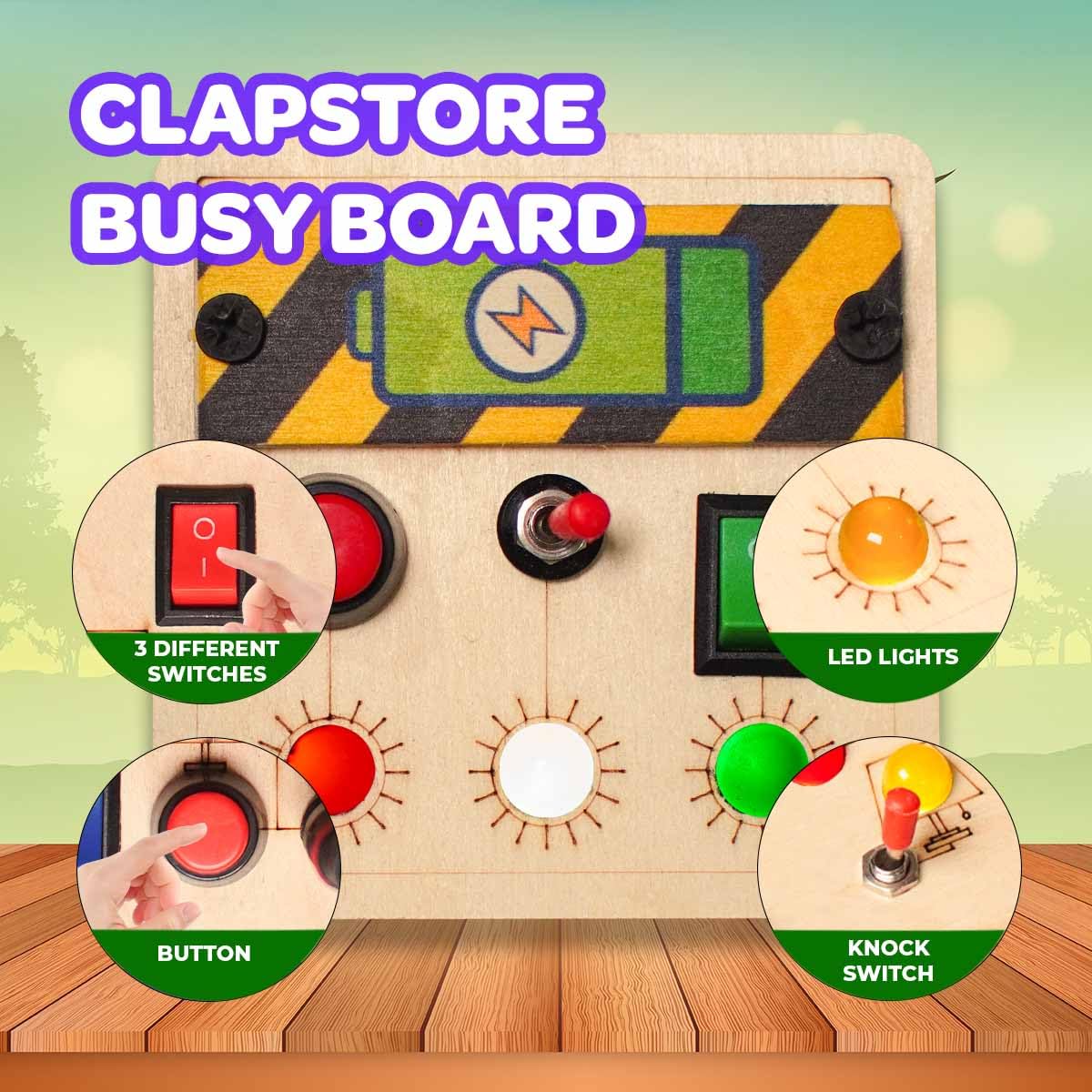 Clapstore Mini Switch Montessori Busyboard - Aaram Parents