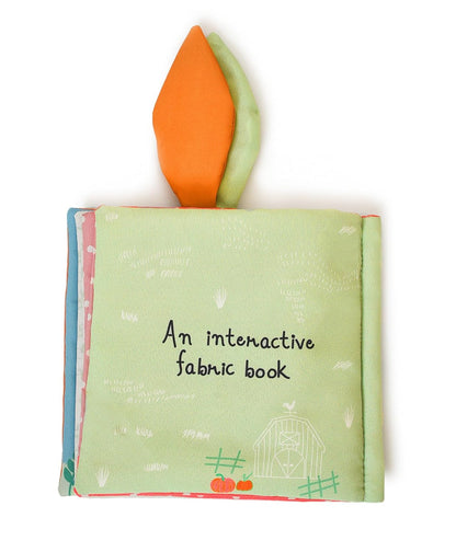 Mi Arcus Farm Animals Newborn Activity Soft Book with 3D Elements, Noisy Paper Effect,Early Development Travel Toys, Woven Activity Book/Travel Toy