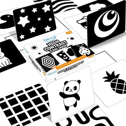 Skillmatics Large Flash Cards for Babies & Infants - High Contrast, 60 Pictures, Language_Skills, Visual Stimulation & Sensory Development, Travel Friendly, Gifts for Infants 0 to 12 Months Kids