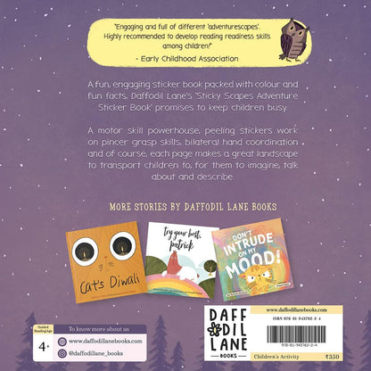 Sticky Scapes Adventure Sticker Book for Kids with 100+ Stickers | Quick Learning Sticker Activity Book For Fun and Creativity | Daffodil Lane Books
