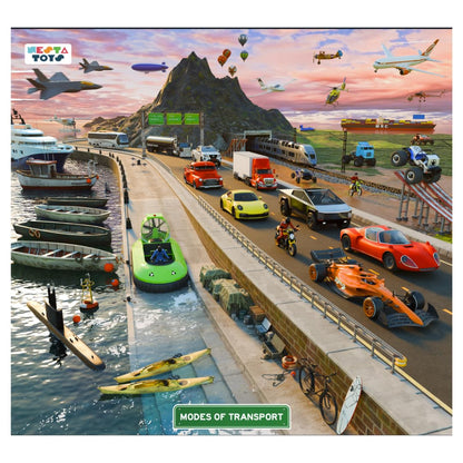 Nesta Toys - Educational Jigsaw Puzzles (64 Pcs) - 4 Variants: India Map, Modes of Transport, Prehistoric Park, Construction Site