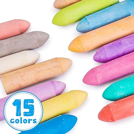 Jar Melo Jumbo Sidewalk Chalk Set ÃƒÆ’Ã‚Â¢ÃƒÂ¢Ã¢â‚¬Å¡Ã‚Â¬ÃƒÂ¢Ã¢â€šÂ¬Ã…â€œ 20 Count, 15 Colors - Aaram Parents