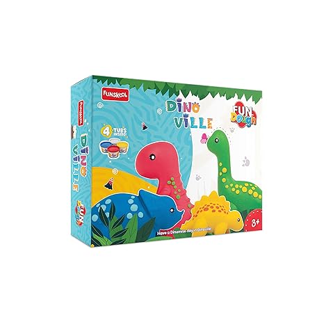 Funskool Dino Ville Dinosaur Play Dough Kit (Multicolor) - Aaram Parents