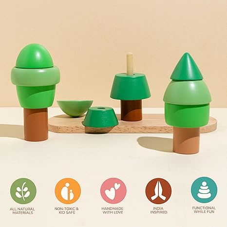 Gubbachhi Aranya Wooden Stacker Toy - Aaram Parents