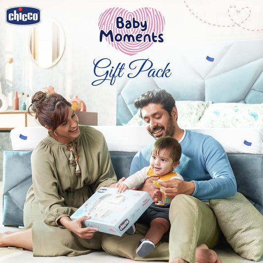 Chicco Baby Moments Caring Set Blue, Gift Set for Babies, 0m+