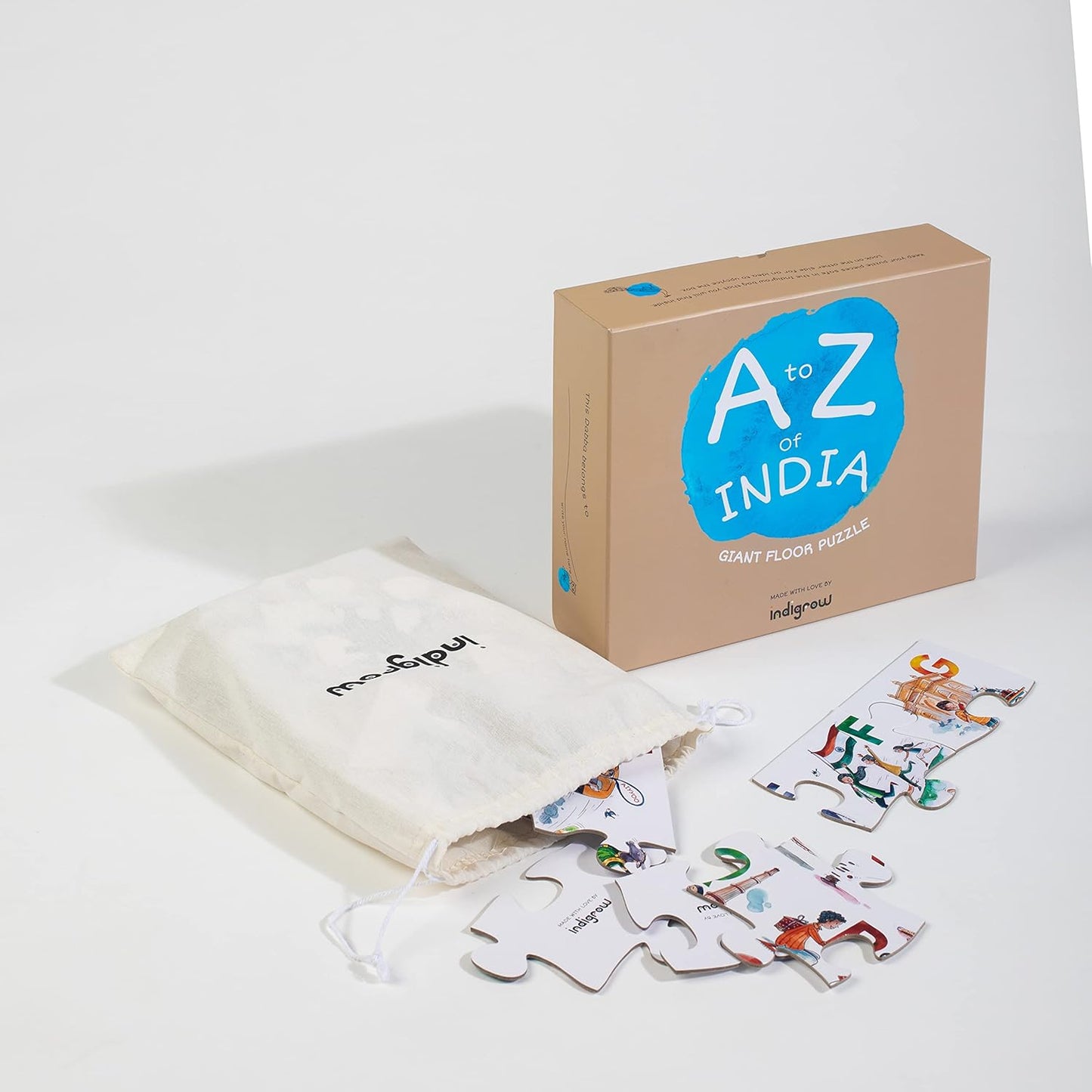 A to Z of India: Giant Floor Puzzle for Kids | Eco-Friendly, Hand-Painted & Educational