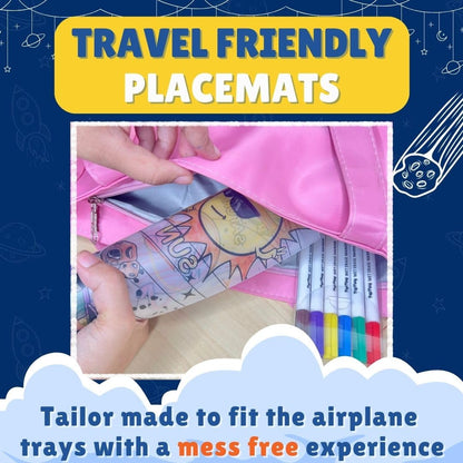 PepPlay Doodle Placemats- 3 Variants to Choose From (Space Series, Heroes & Monsters, and Magical Land) - Aaram Parents
