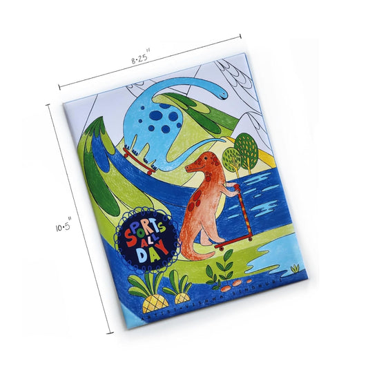 Little Boto Project - Sports All Day Kids Coloring Pages - 8.25 x 10.5 Inches, 8 Sheets Pack