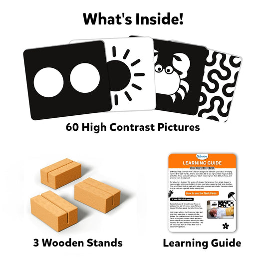 Skillmatics Large Flash Cards for Babies & Infants - High Contrast, 60 Pictures, Language_Skills, Visual Stimulation & Sensory Development, Travel Friendly, Gifts for Infants 0 to 12 Months Kids