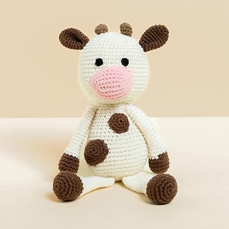 GUBBACHHI Amba Crochet Cow Soft Toy - Aaram Parents