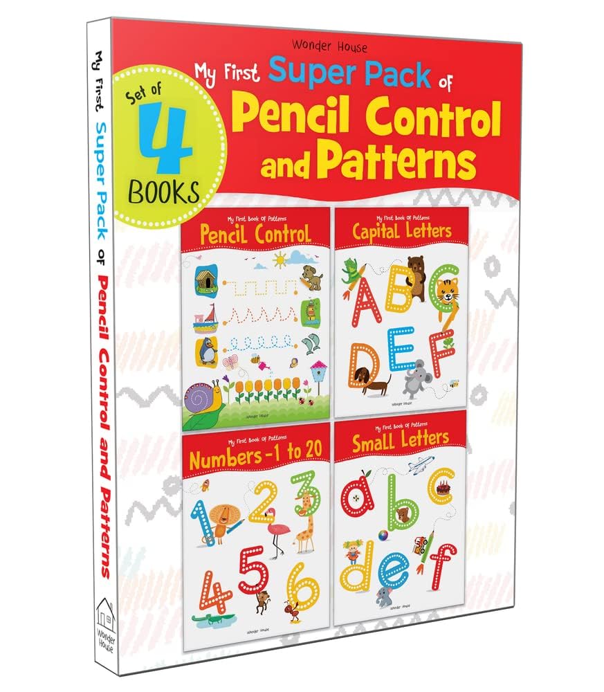 My First Super Boxset of Pencil Control and Patterns: Pack of 4 Interactive Activity Books to Practice Patterns, Numbers and Alphabet