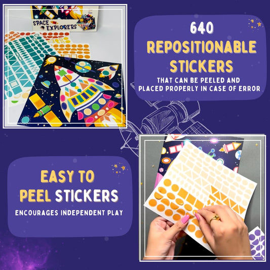 PepPlay Cardboard Shape Sticker- Space Theme - Aaram Parents