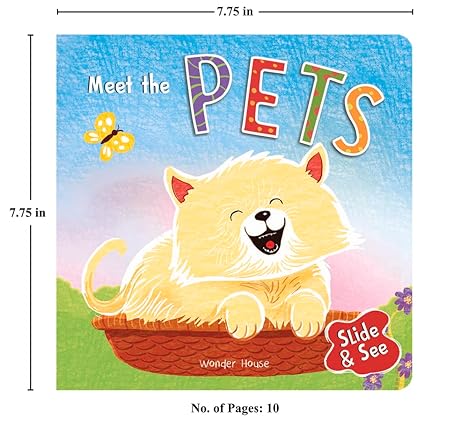 Slide And See - Meet The Pets : Sliding Novelty Board Book For Kids - Aaram Parents