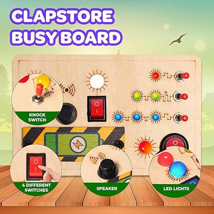 Clapstore Toys Montessori Toggle Play Busy Board - Aaram Parents