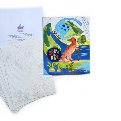 Little Boto Project - Sports All Day Kids Coloring Pages - 8.25 x 10.5 Inches, 8 Sheets Pack