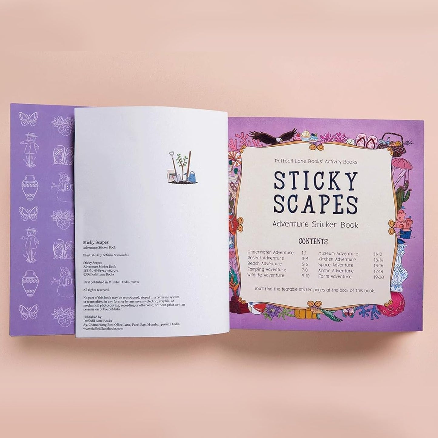 Sticky Scapes Adventure Sticker Book for Kids with 100+ Stickers | Quick Learning Sticker Activity Book For Fun and Creativity | Daffodil Lane Books