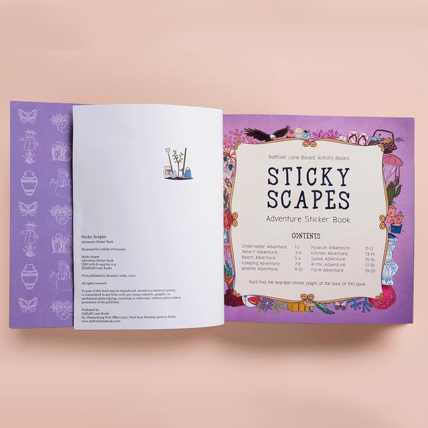 Sticky Scapes Adventure Sticker Book for Kids with 100+ Stickers | Quick Learning Sticker Activity Book For Fun and Creativity | Daffodil Lane Books