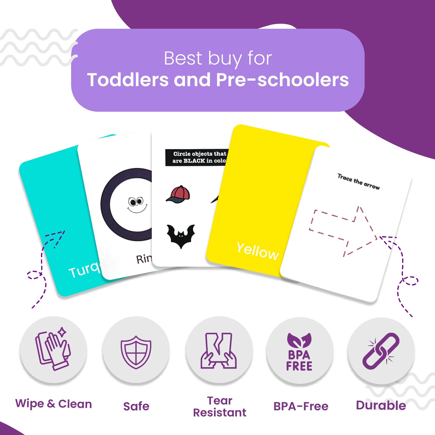 The Curious Bees Flash Cards - High Contrast New Born Anti-Glare Cards & Other Variants