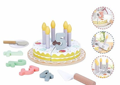Open Ended Wooden Birthday Cake Set - Aaram Parents