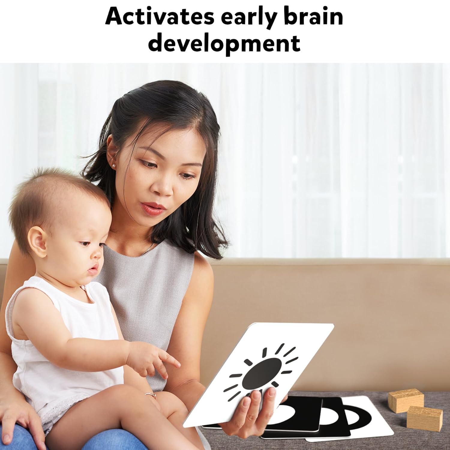 Skillmatics Large Flash Cards for Babies & Infants - High Contrast, 60 Pictures, Language_Skills, Visual Stimulation & Sensory Development, Travel Friendly, Gifts for Infants 0 to 12 Months Kids