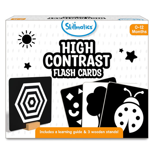 Skillmatics Large Flash Cards for Babies & Infants - High Contrast, 60 Pictures, Language_Skills, Visual Stimulation & Sensory Development, Travel Friendly, Gifts for Infants 0 to 12 Months Kids