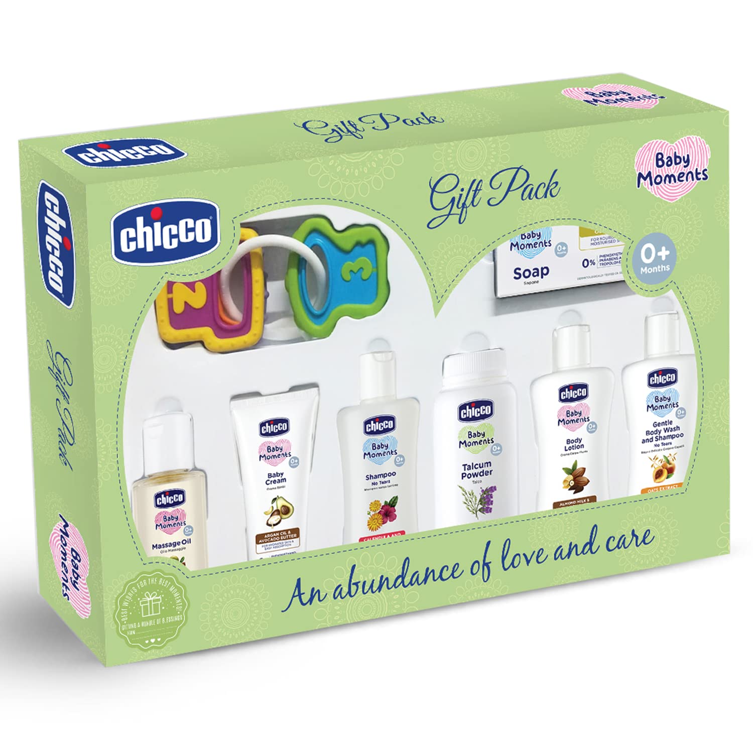 Chicco Baby Moments Delight Gift Pack Beige, Ideal Baby Gift Sets for Baby Shower, Newborn Gifting, New Parents, Birthdays, New Advanced Formula with 0% Phenoxyethanol, 0m+ (8 Items)