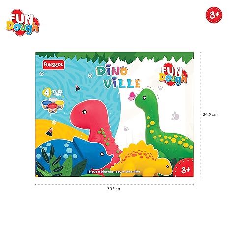 Funskool Dino Ville Dinosaur Play Dough Kit (Multicolor) - Aaram Parents