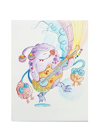Coloring and painting book for kids- premium art paper with artist drawings- Monster musicals - Aaram Parents