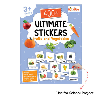 Pegasus 400+ Ultimate Stickers Book for Children - Fruits and Vegetables for 3+ Years Kids