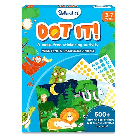 Skillmatics Dot it! Wild, Farm and Underwater Animals Sticker Craft Kit - Aaram Parents
