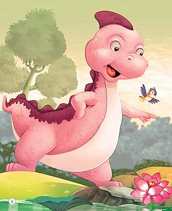 Story Book: 5 Minute Dinosaur Stories - Large Print Story Book - Aaram Parents